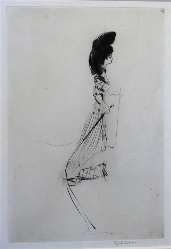 Edgar Chahine (1874-1947) Lecuyere ou la Comtesse dOrb 12.5 x 8.5in.